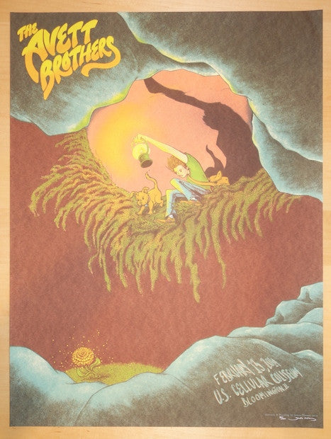 2014 Avett Brothers - Bloomington Silkscreen Concert Poster by James Flames