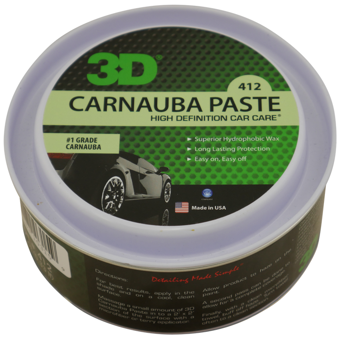 3D Carnauba Paste Wax 14oz