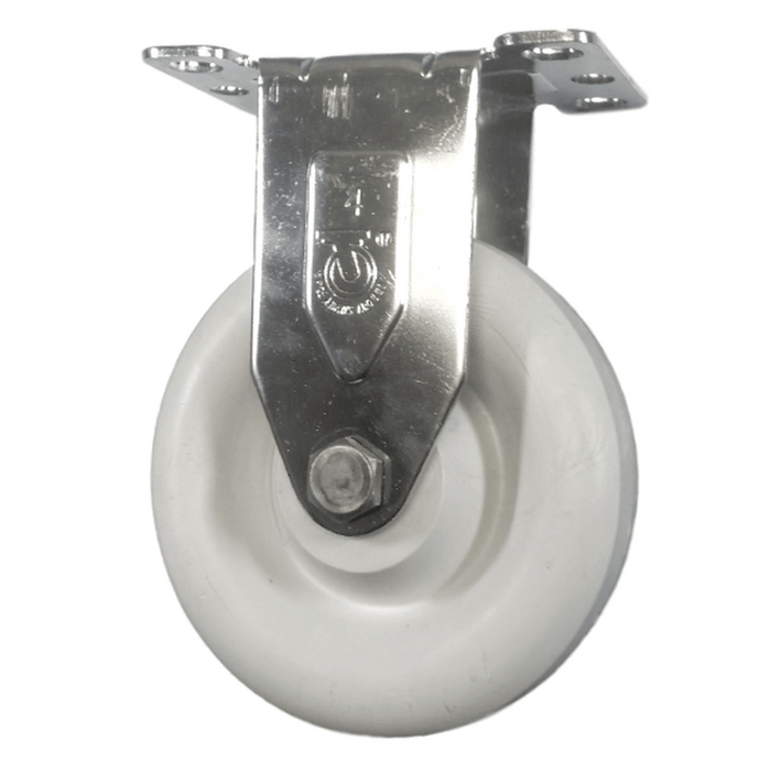4" x 1-1/4" Polyolefin Wheel Rigid Caster Stainless Steel - Durable Superior Casters