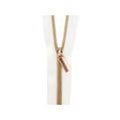 #5 Zippers by the Yard White Tape Lt Gold Teeth