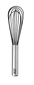 9" Silicone Coated Stainless Steel Beat Whisk - Black
