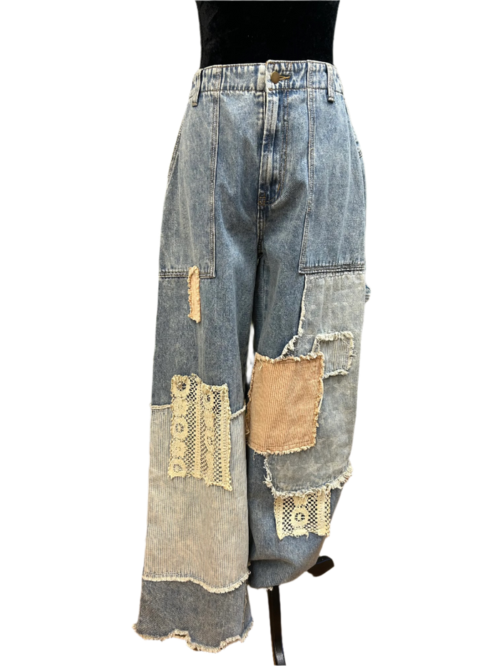 Washed Multi Patch Denim Jeans — Oli & Hali