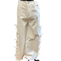 White Denim Pant w/Bows Down Side — Entro
