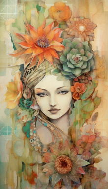A Lady Wearing Cacti Blooms