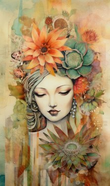 A Woman Wearing Cacti