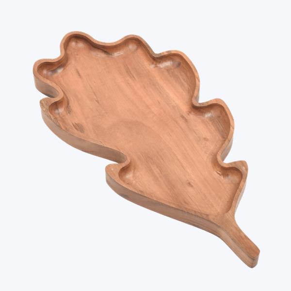 Acacia Wood Oak Leaf Tray — Youngs