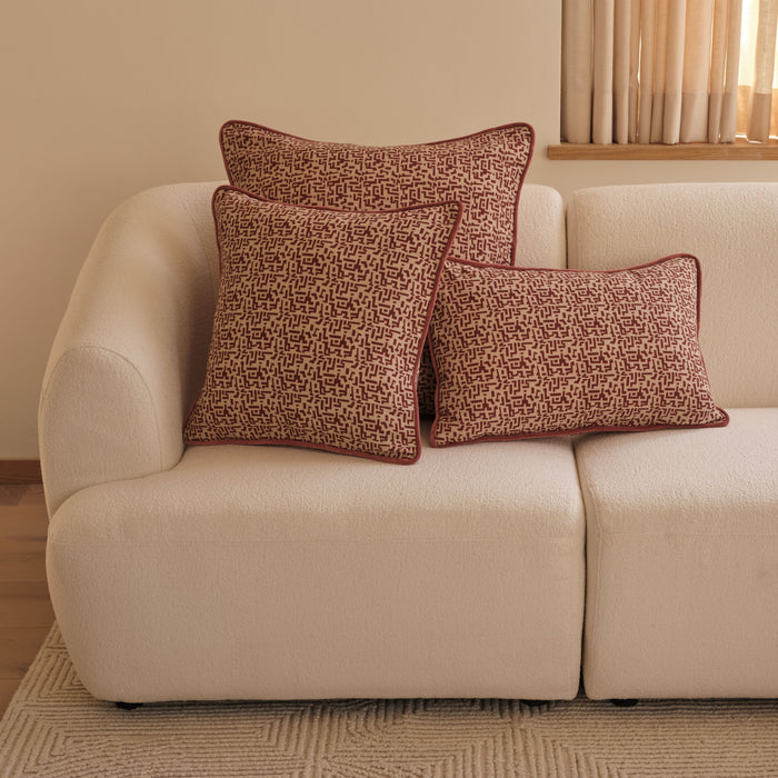 Aldeburgh 45x45cm Cushion Cover - Russet Red Abstract - Laura James