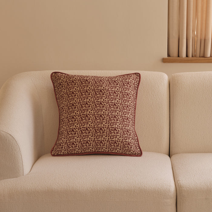 Aldeburgh 45x45cm Cushion Cover - Russet Red Abstract - Laura James