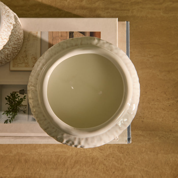 Alderney 15cm 3 Wick Ceramic Sea Salt and Bergamot Candle - Whitewash - Laura James