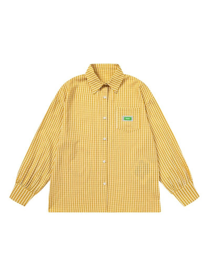 American Style Yellow Plaid Shirt