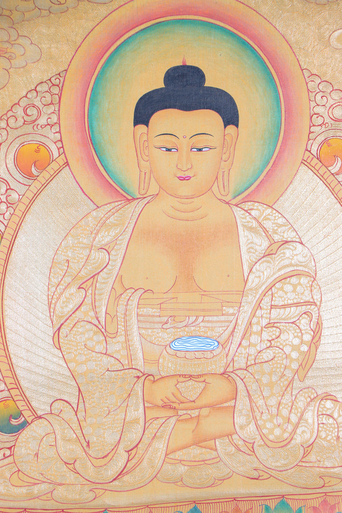 Amitabha Buddha Thangka Painting for wall decor.