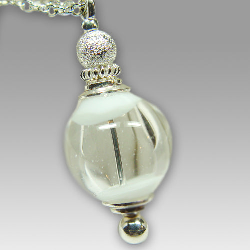 Angel Wings Glass Cremation Pendant - Urn Necklace -Cremation Necklace - Lockets For Ashes- ExquisiteUrns