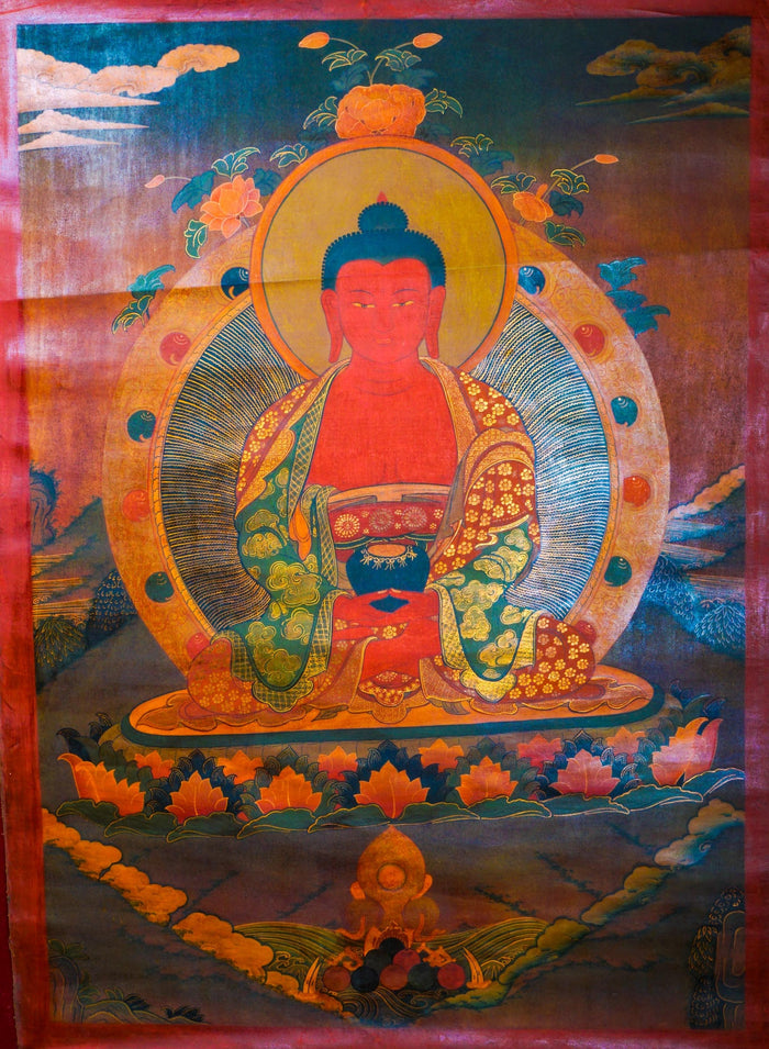 Antique Amitabha Buddha - Lucky Thanka