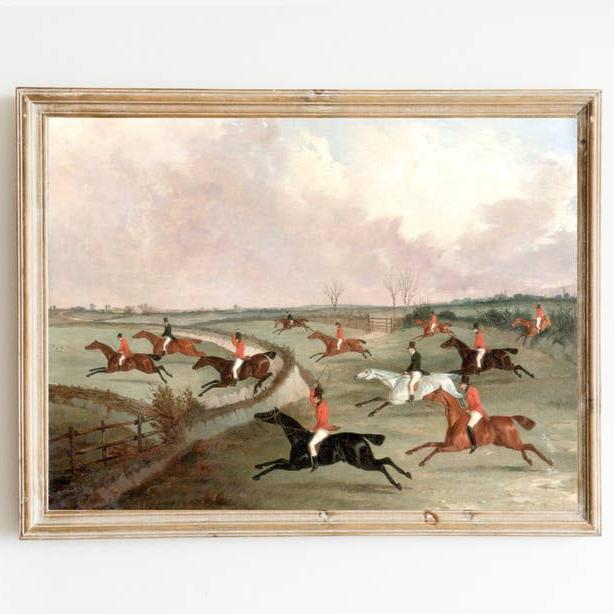 Antique Replica English Hunting Group Art Print