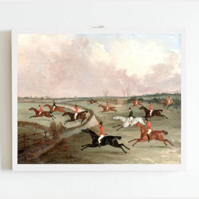 Antique Replica English Hunting Group Art Print