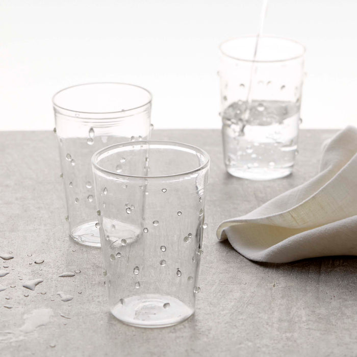 Applique White Dotty Double Old-Fashioned Glass Set of 4