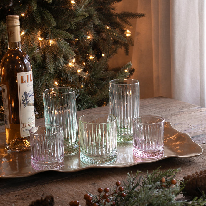 Beatriz Ball Glass Aquarelle Shot Glass — With other glasses and seasonal bar styling