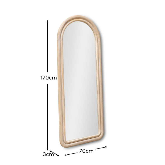 Ashridge 170x70cm Arch Wall Mirror - Whitewash - Laura James