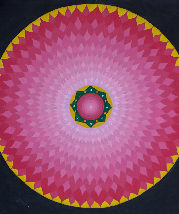Lotus Mandala Thangka for meditation practice .