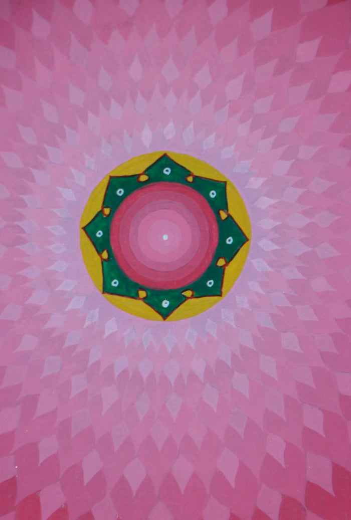 Pink Lotus Cosmos Mandala Thangka for meditation practice .