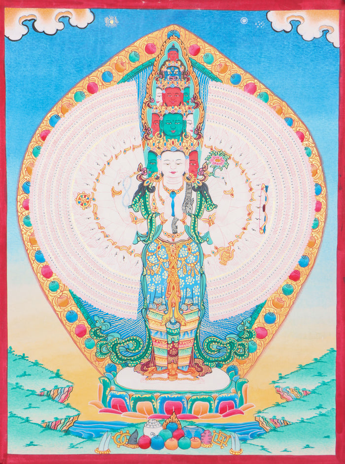 Avalokiteshvara Thangka for  spiritual teachings and traditions.