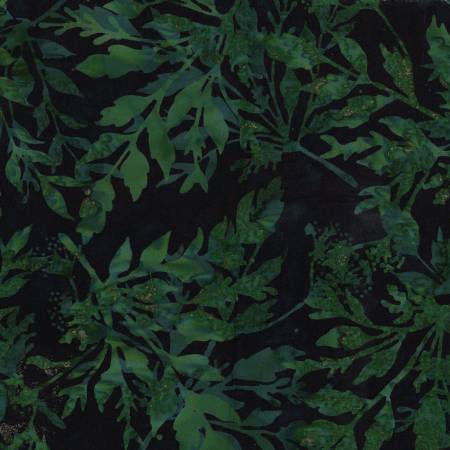 Bali Batik Leafy- Black/Jade