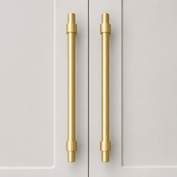 Cabinet Knobs & Handles Bayside Luxe - Albert Park Satin Brass Shaker Cabinetry Handles