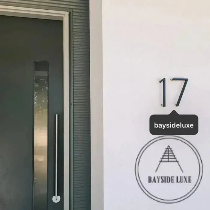 house number 1 / Black / 125mm Bayside Luxe - Black Floating and Flush House Numbers - 125mm