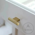 Cabinet Knobs & Handles 54 x 31mm T Bar / Satin Brass / Solid Brass Bayside Luxe - Camberwell Knurled Satin Brass T Bar handle