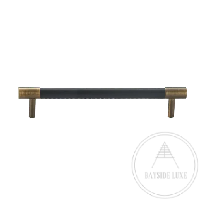 160 x 37mm (HS128) / Black / Solid Brass and Leather