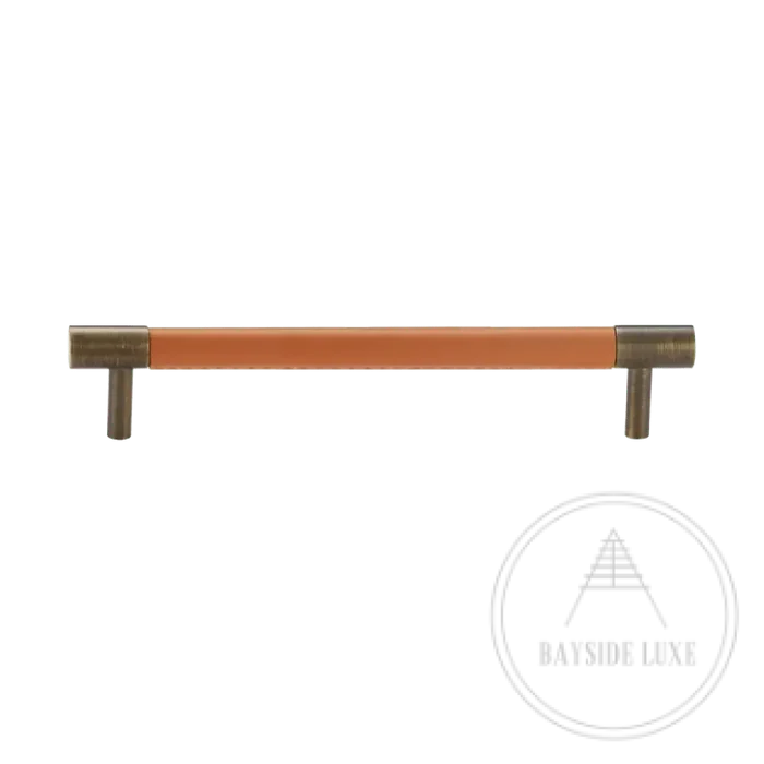 160 x 37mm (HS128) / Orange / Solid Brass and Leather