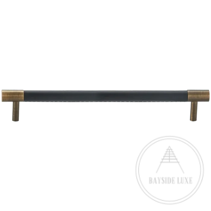 192 x 37mm (HS160) / Black / Solid Brass and Leather