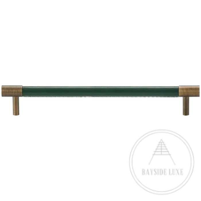 192 x 37mm (HS160) / Green / Solid Brass and Leather