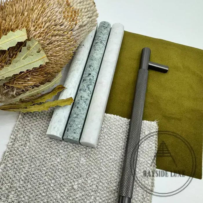 Cabinet Hardware Bayside Luxe - Floreat Gunmetal Cross Knurled Cabinetry Handles