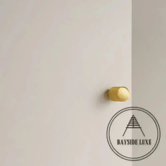 Cabinet Hardware Bayside Luxe - Floreat Solid Satin Brass Cross Knurled Cabinetry Handles