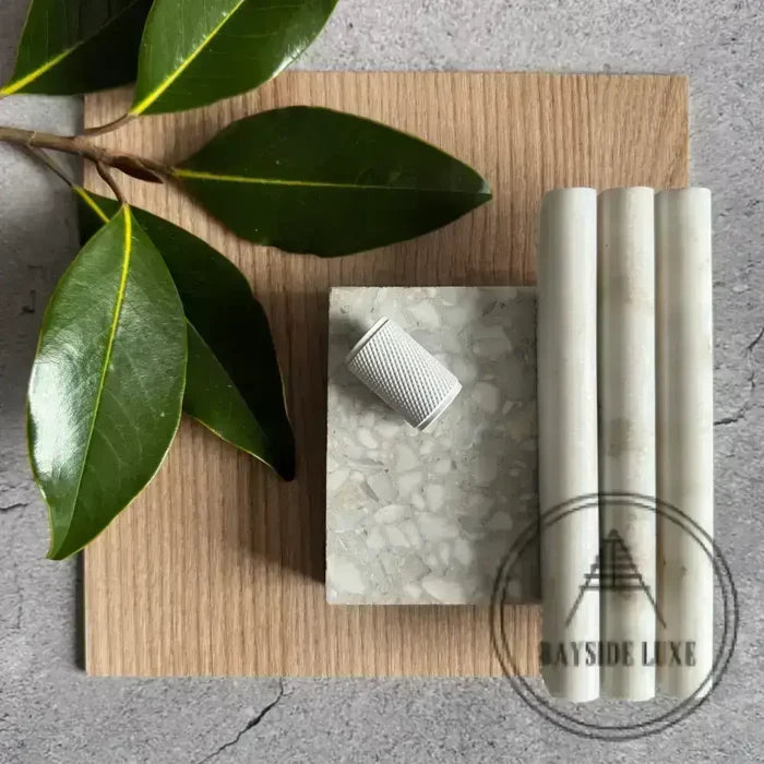 Cabinet Hardware Bayside Luxe - Floreat White Cross Knurled Cabinetry Handles