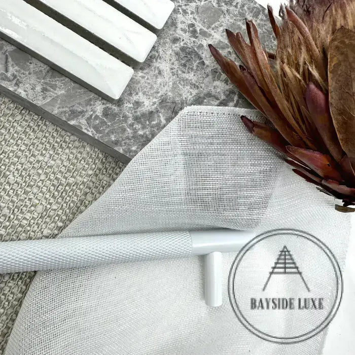Cabinet Hardware Bayside Luxe - Floreat White Cross Knurled Cabinetry Handles