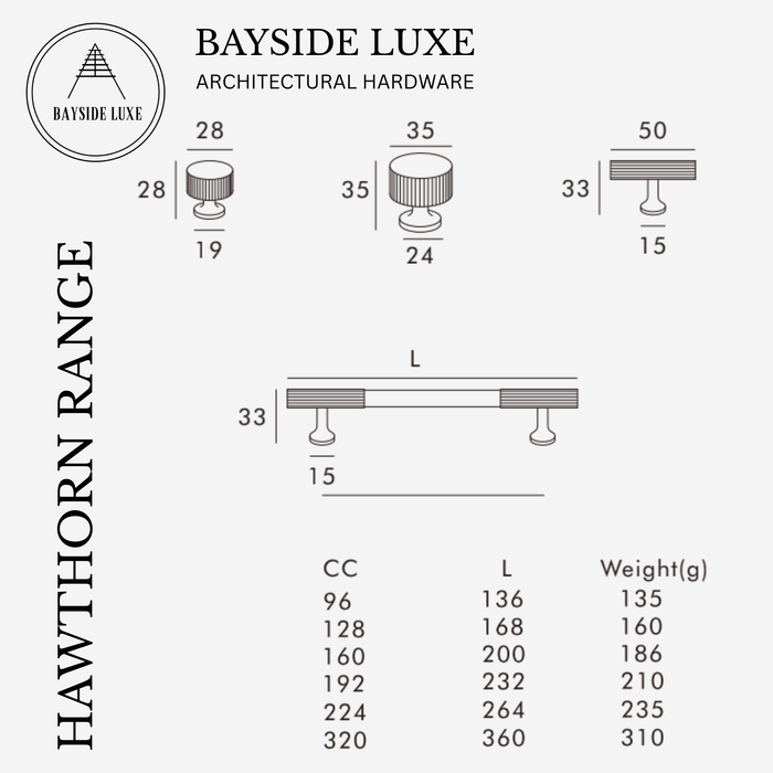 Cabinet Knobs & Handles Bayside Luxe - Hawthorn Black Brass Knob