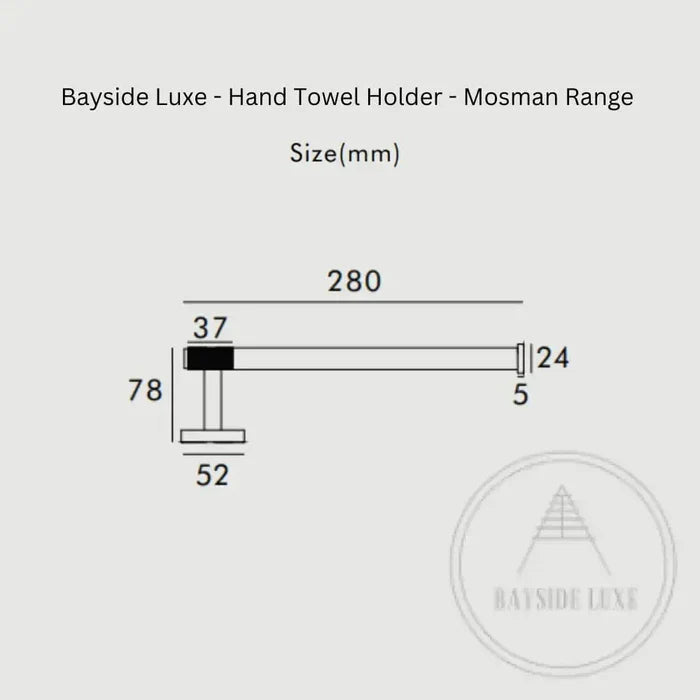 Bathroom Accessories Bayside Luxe - Knurled Solid Antique Brass Hand Towel Rail - Mosman Range