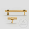 Cabinet Knobs & Handles Bayside Luxe - Mount Eliza Satin Brass Brass Knurled Handles