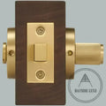 Door Handle Bayside Luxe - Satin Brass Linear Knurled Dead Bolt Thumb Lock