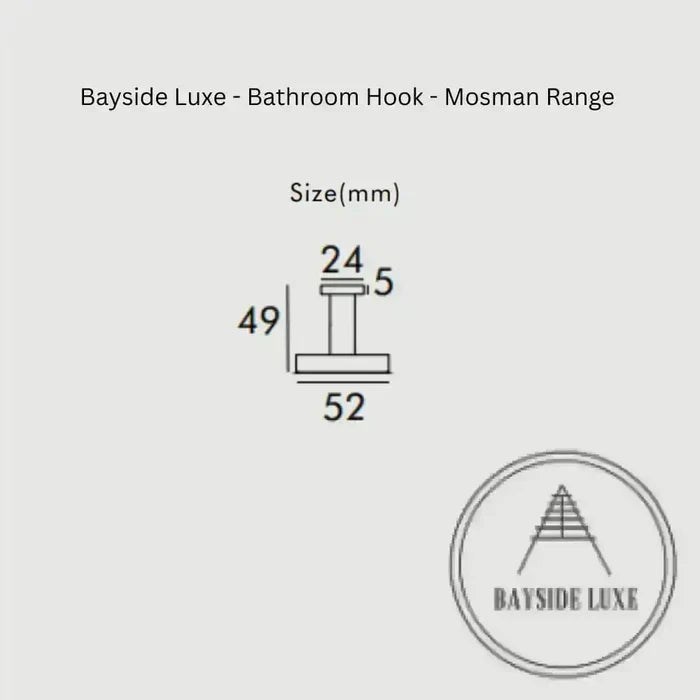 Bathroom Accessories Bayside Luxe - Solid Antique Brass Hook - Mosman Range