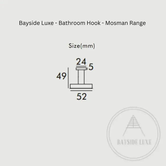Bathroom Accessories Bayside Luxe - Knurled Solid Satin Brass Towel Hook - Mosman Range