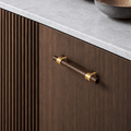 Cabinet Knobs & Handles Bayside Luxe - St Andrews Walnut and Brass Cabinetry Handles
