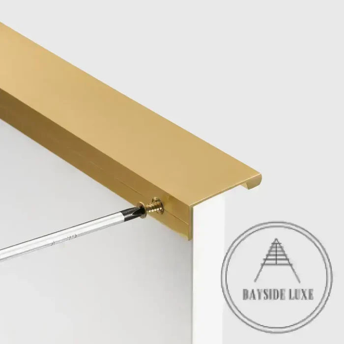 Cabinet Knobs & Handles Bayside Luxe - The Clovelly Solid Satin Brass Lip Pull