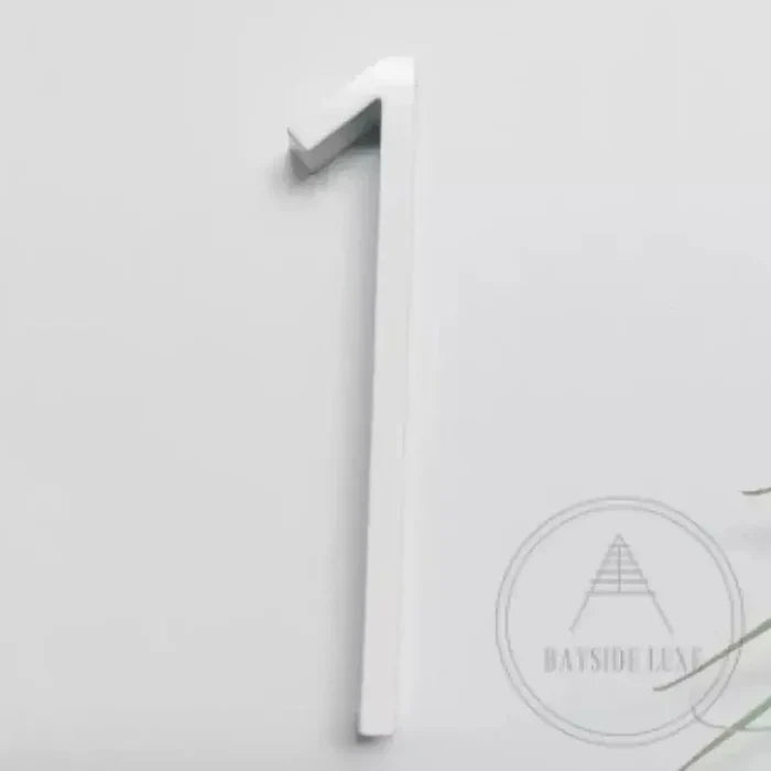 House Numbers and Letters Bayside Luxe - White Floating and Flush House Numbers 125mm