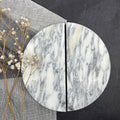 Cabinet Knobs & Handles Bayside Luxe Carrara Marble Round Cabinetry Handles -  160mm (Pair)