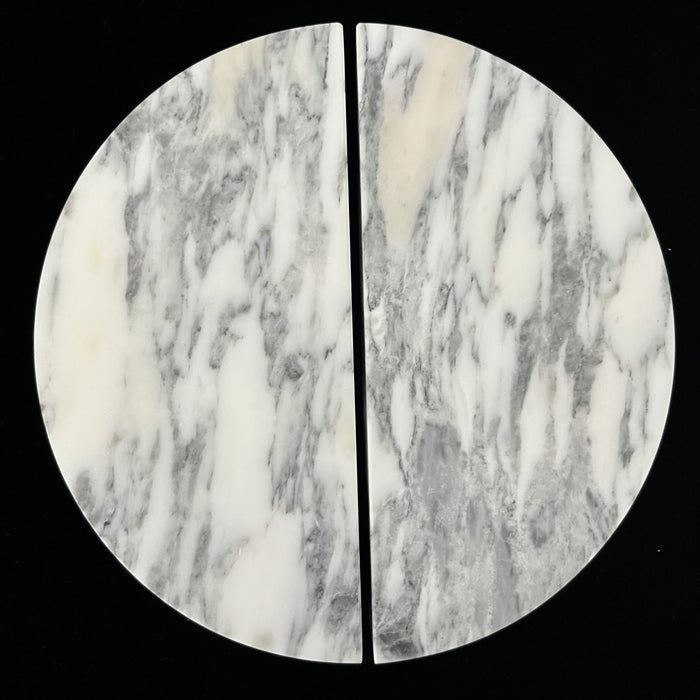 Cabinet Knobs & Handles Bayside Luxe Carrara Marble Round Cabinetry Handles -  160mm (Pair)