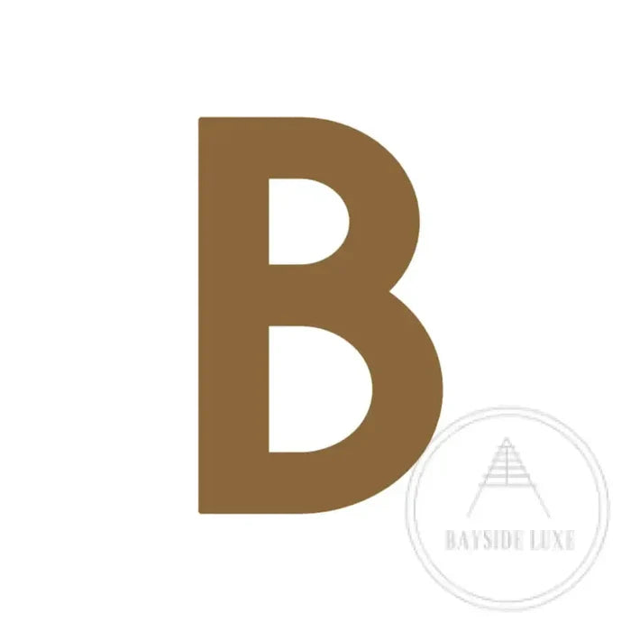 House Numbers and Letters Antique Brass / 25cm / B Bayside Luxe Signage - Solid Antique Brass Floating Numbers and Letters - Beaumaris Bay 25 cm