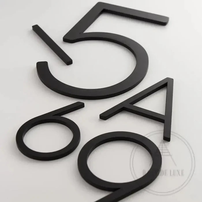 House Numbers and Letters Bayside Luxe Signage - Solid Brass Black Numbers and Letters - Watson's Bay 10cm